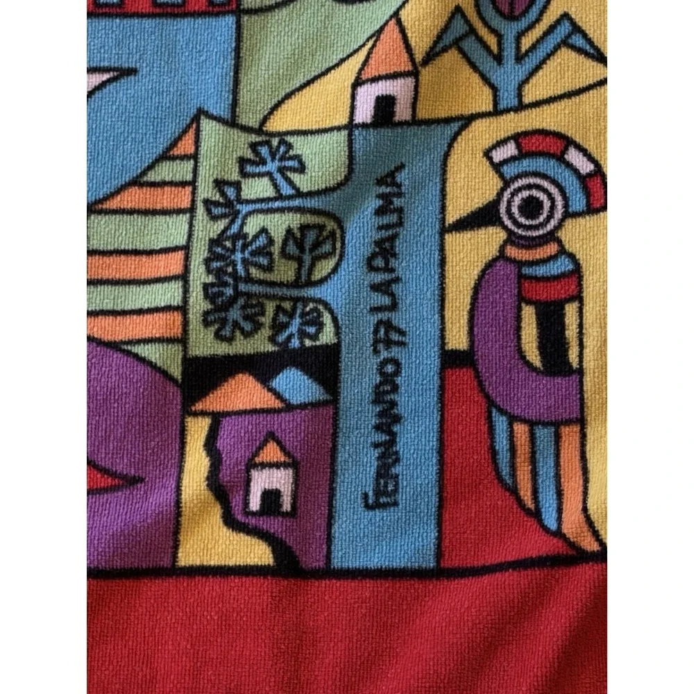 Hilasal El Salvador Beach Towel Bright Colors Cotton Folk Art Culture